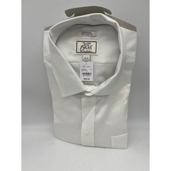 Jos. A. Bank Non-Iron Tailored Fit Ling Sleeve Shirt Size 18-33 - Picture 1 of 2